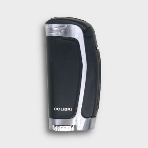 Colibri E3 Triple Jet Flame Lighter - Black & Chrome