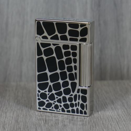 ST Dupont Lighter - Ligne 2 - Croco Dandy Palladium & Black Lacquer