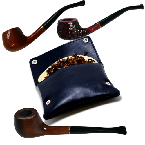 Ben\'s Lucky Dip Brog Caro 29 Pipe & Mystery Pipe Tobacco Presented in CGars Leather Pouch - 25g
