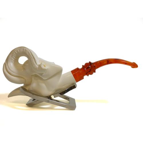 Meerschaum Large Elephant Bent Fishtail Pipe (MEER229)