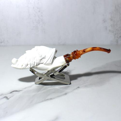 Meerschaum Small Smoking Man Bent Fishtail Pipe (MEER307)