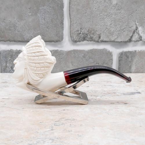 Meerschaum Medium Native American Bent Fishtail Pipe (MEER346)