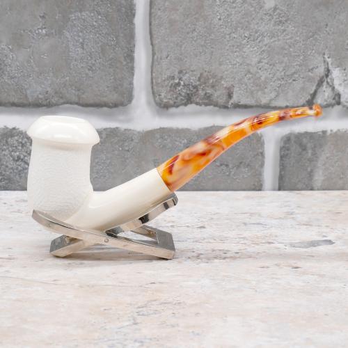 Meerschaum Medium Simple Patterned Fishtail Pipe (MEER348)