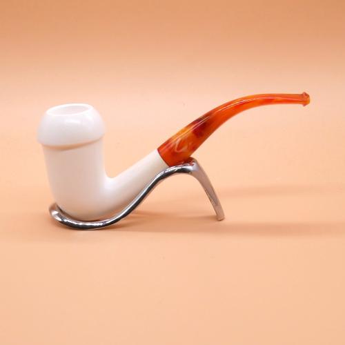 Meerschaum Large Calabash Bent Fishtail Pipe (MEER359)