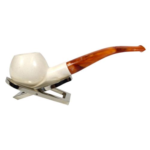 Meerschaum Standard Apple Smooth Bent Fishtail Pipe (MEER86)