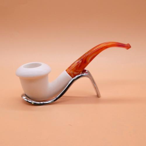 Meerschaum Standard Calabash Smooth Bent Fishtail Pipe (MEER71)