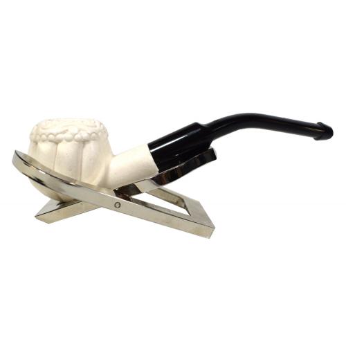 Meerschaum Small Panel Apple Web Bent Fishtail Pipe (MEER76)