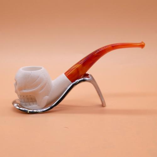 Meerschaum Standard Skull Bent Fishtail Pipe (MEER81)