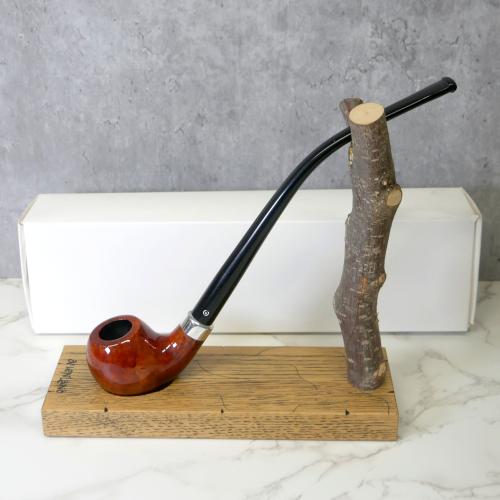 Molina Longus Terracotta Bent 9mm Filter Fishtail Churchwarden Pipe (ML42)