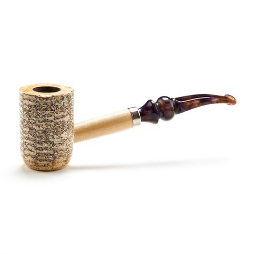 Corn Cob Louis Bent Pipe - Purple Stem