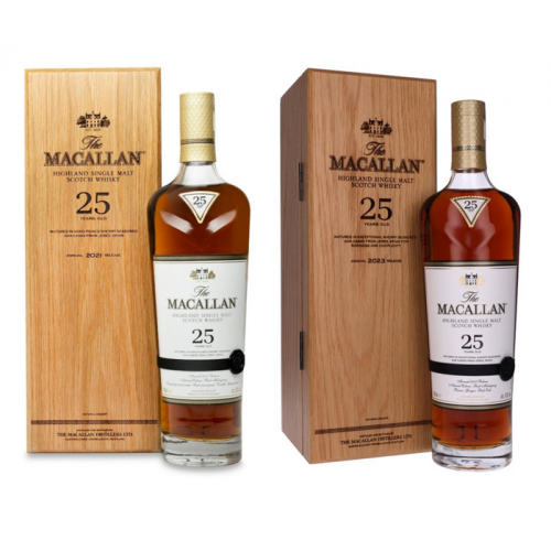 SPECIAL OFFER BUNDLE DEAL - Macallan 25 Year Old Sherry Oak 2021 & Macallan 25 Year Old 2023 Sherry Oak Whisky