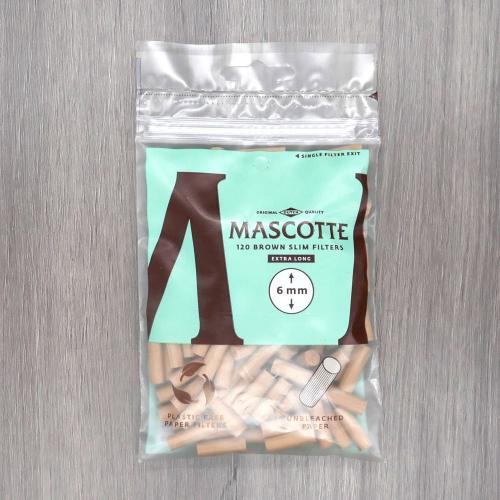Mascotte Brown Organic Slim Extra Long 6mm Filter Tips (120) 1 Bag