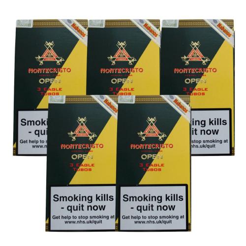 BLACK FRIDAY - Montecristo Open Eagle Cigar Tubed - 5 x Pack of 3 (15) Bundle Deal