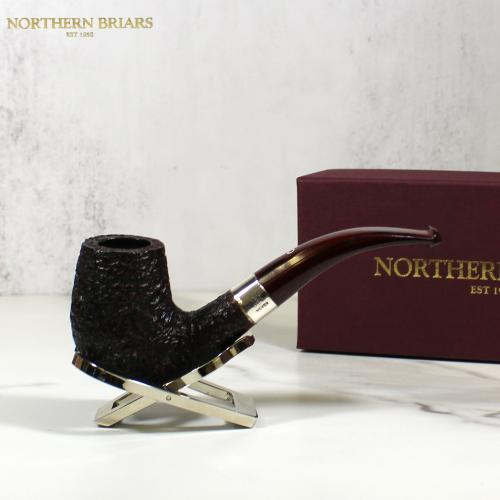 Northern Briars Bruyere Premier G4 Bent Billiard Banded 9mm Fishtail Pipe (NB128)