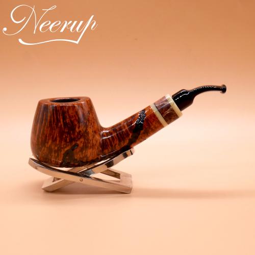 P Jeppesen IDA Handmade gr 3 Smooth Bent 9mm Filter Fishtail Pipe (NEER266)
