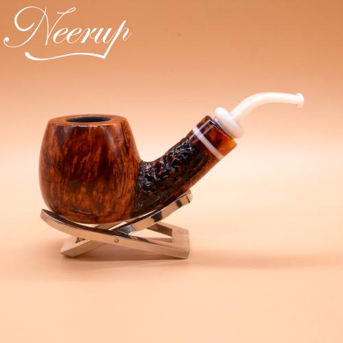P Jeppesen IDA Handmade gr 3 Smooth Bent 9mm Filter Fishtail Pipe (NEER269)