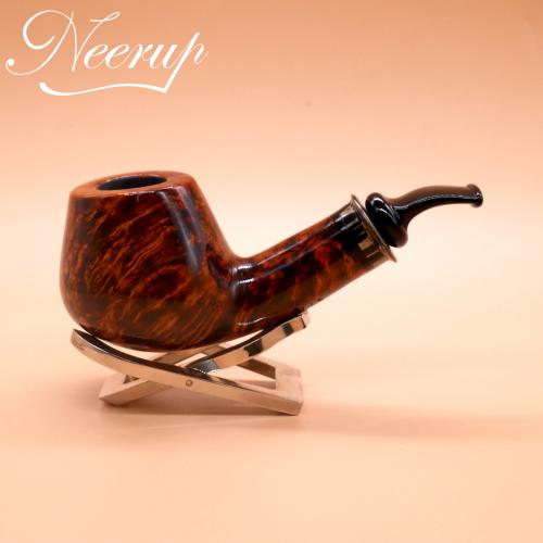 P Jeppesen IDA Handmade gr 4 Smooth Bent 9mm Fishtail Pipe (NEER277)