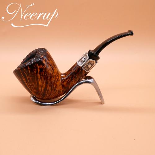 P Jeppesen Boutique gr 4 Smooth Bent Silver 9mm Fishtail Pipe (NEER353)