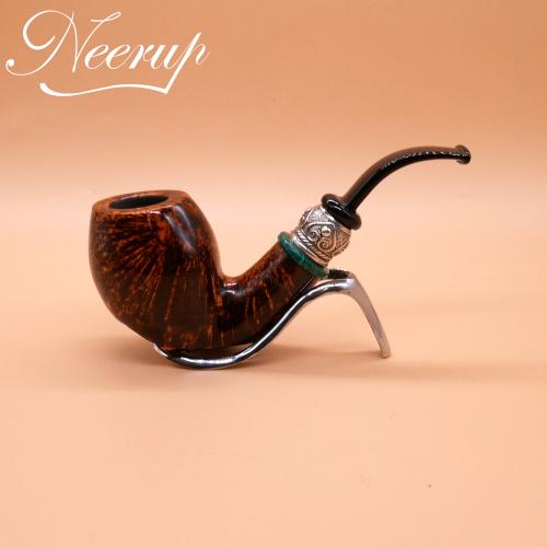 P Jeppesen IDA Handmade gr 4 Smooth Bent 9mm Filter Fishtail Pipe (NEER354)