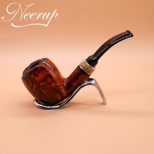 P Jeppesen IDA Handmade gr 3 Smooth Bent 9mm Filter Fishtail Pipe (NEER362)