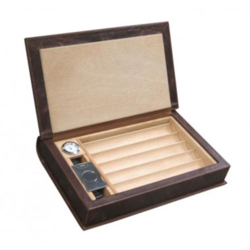 Prestige Novelist Leather Humidor & Starter Set -  10 Cigar Capacity