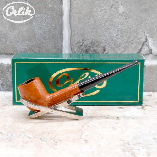 Orlik 3/4 OZ Orange Briar Straight Metal Filter Fishtail Pipe (OR083)