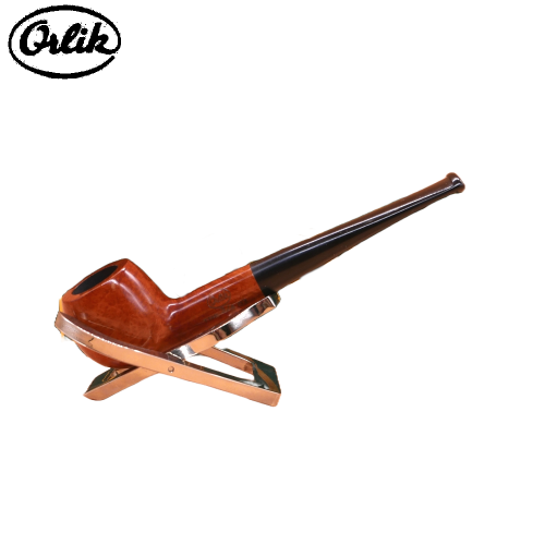 Orlik 3/4 OZ Orange Briar Straight Metal Filter Fishtail Pipe (OR117)