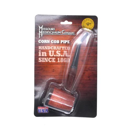 Missouri Meerschaum Corn Cob Ozark Mountain Bent Fishtail Pipe - Gift Pack