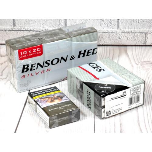 Benson & Hedges Silver Kingsize - 10 Packs of 20 Cigarettes (200)