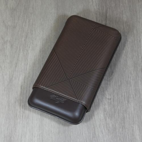 Davidoff Classic Essentials Leaf Cigar Case - 3 Cigars - Brown