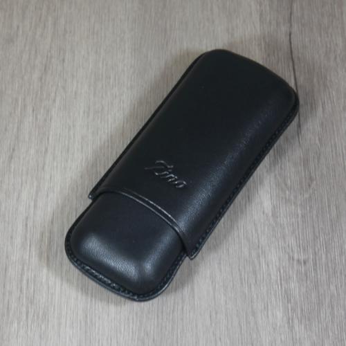 Zino R-2 Leather Case - Fits 2 Cigars - Black