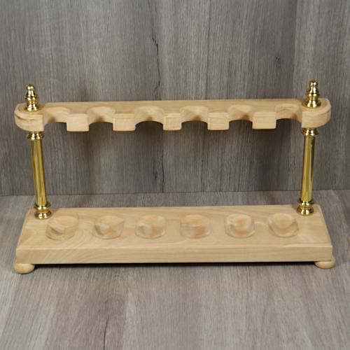 Brass Pillars Light Camwood Pipe Rack - Holds 6 Pipes