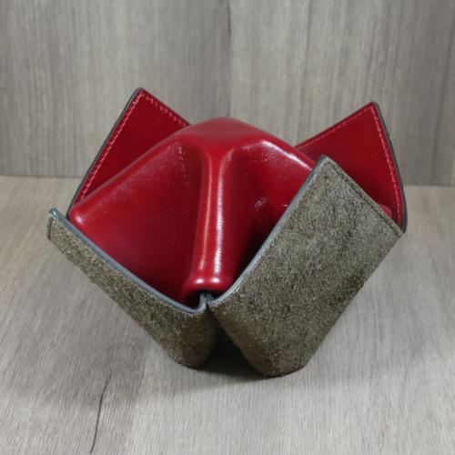 Savinelli Origami Leather Pipe Holder Stand - Brown & Amaranth (End of Line)