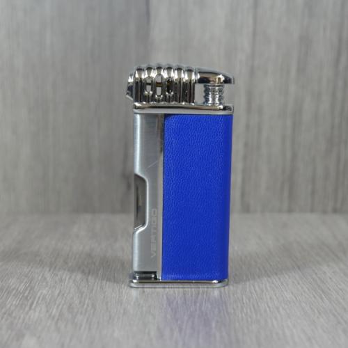 Vertigo Lotus Puffer - Pipe Lighter - Matt Blue & Brushed Chrome