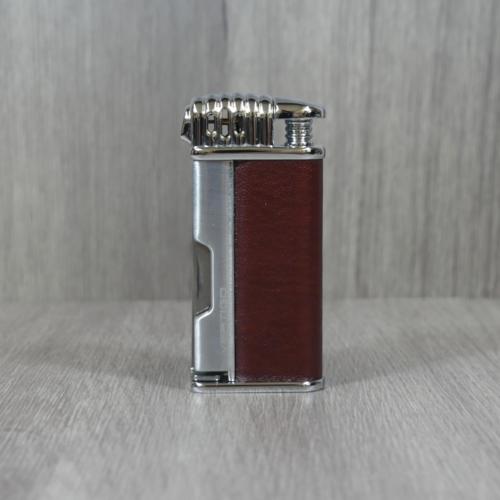 Vertigo Lotus Puffer - Pipe Lighter - Matt Brown & Brushed Chrome