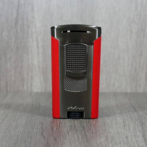 Xikar Astral Single Jet Flame Lighter - Gunmetal & Red