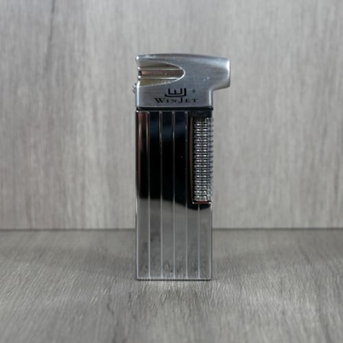 Winjet Soft Flame Flint Pipe Lighter - Silver Lines