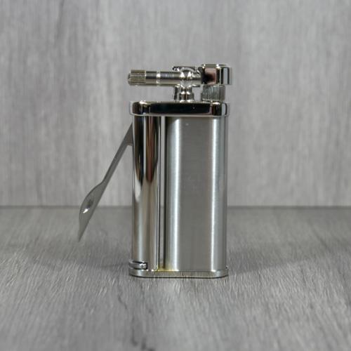 Tsubota Pearl - Eddie Pipe Lighter with Tool - Silver Satin