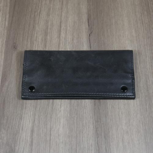 Black & Pink Leather Wallet Style Tobacco Pouch with Cigarette Paper Holder