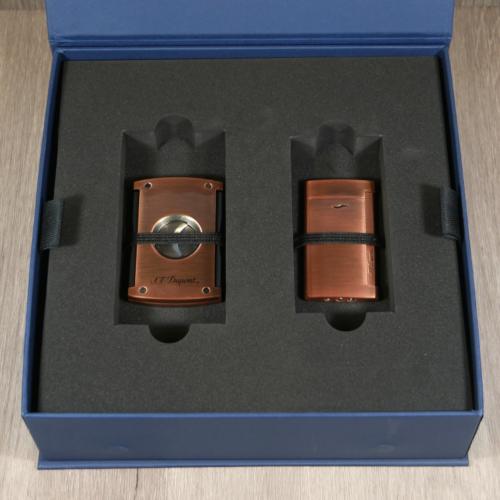 ST Dupont Slim 7 Lighter & Cigar Cutter Set - Brushed Copper