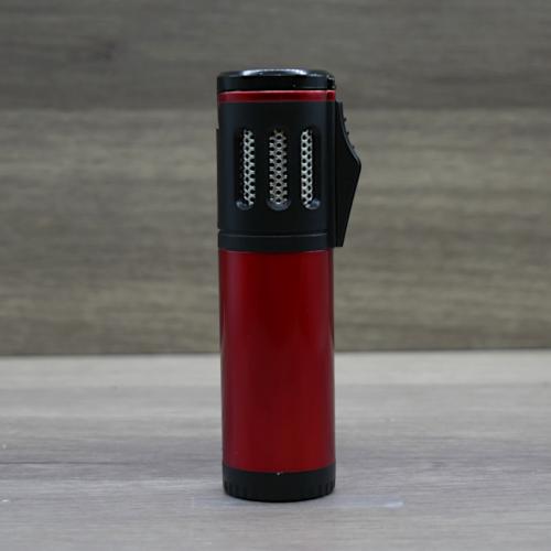 Volcan-Fire Trifecta Triple Jet Flame Cigar Lighter - Red