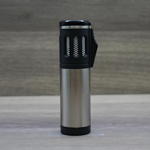 Volcan-Fire Trifecta Triple Jet Flame Cigar Lighter - Silver