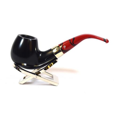 Peterson Dracula 68 Smooth Ebony Nickel Mounted Bent Fishtail Pipe (PE1096)