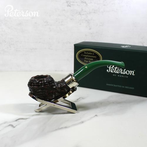 Peterson 2022 St. Patricks Day 999 Sandblast Nickel Mounted Fishtail Pipe (PE1759)