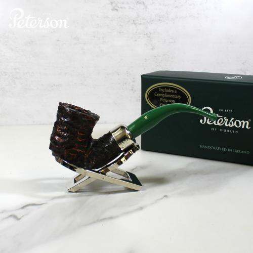 Peterson 2022 St. Patricks Day XL02 Sandblast Nickel Mounted Fishtail Pipe (PE1770)