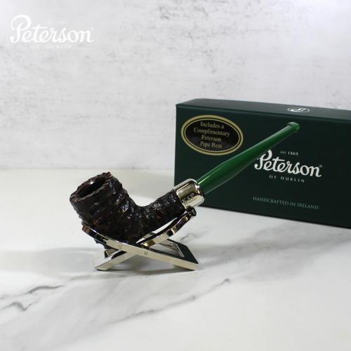 Peterson 2022 St. Patricks Day 102 Sandblast Nickel Mounted Fishtail Pipe (PE1774)