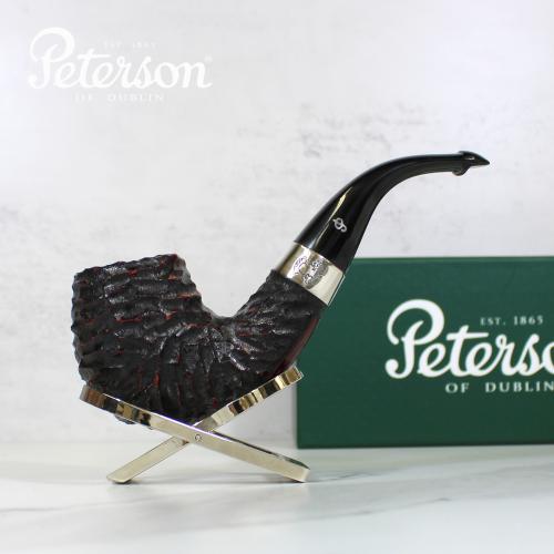 Peterson Sherlock Holmes Professor Rustic Silver Mounted P Lip Pipe (PE1915)