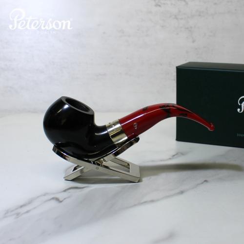 Peterson Dracula 03 Smooth Ebony Nickel Mounted Fishtail Pipe (PE2095)