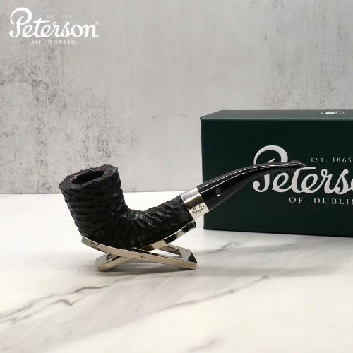 Peterson Sherlock Holmes MyCroft Rustic Silver Mounted P Lip Pipe (PE2109)