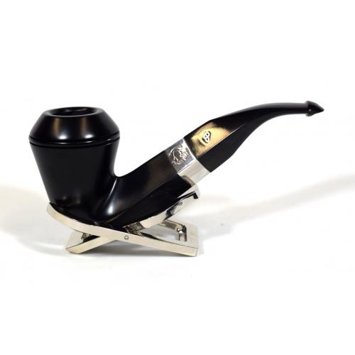 Peterson Sherlock Holmes Hansom Ebony Silver Mounted P Lip Pipe (PE213)